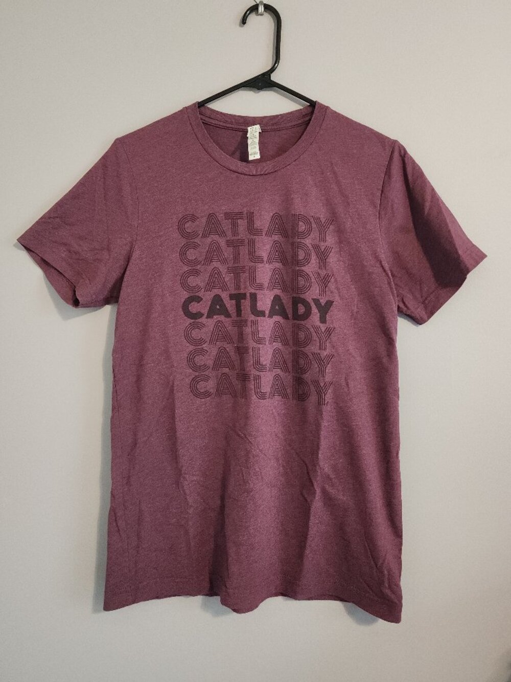 Bella + Canvas Burgundy Cat Lady Tee Women's Medium